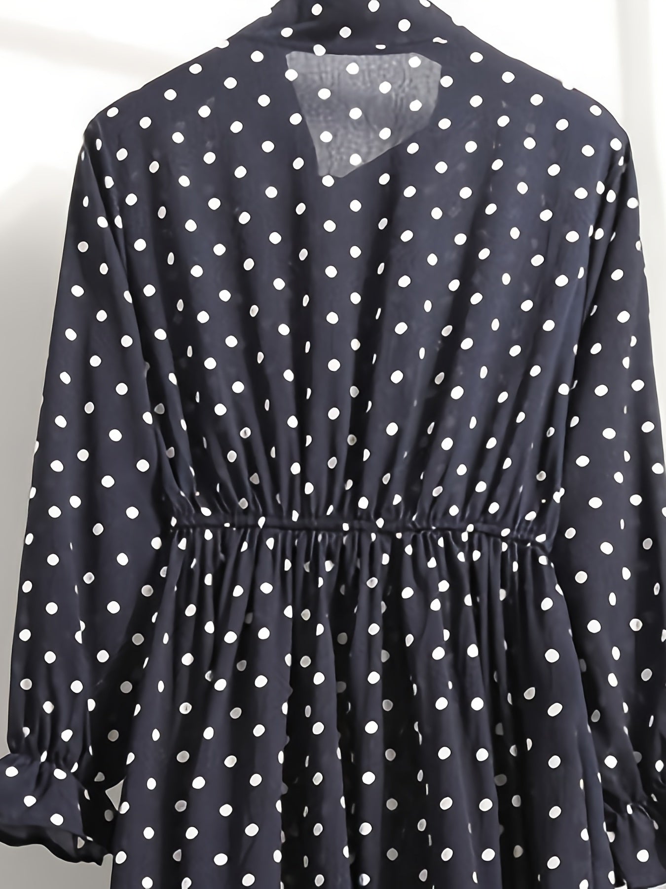Polka Dot Print Bow Front Maxi Dress Plus Size Women's Long Dress