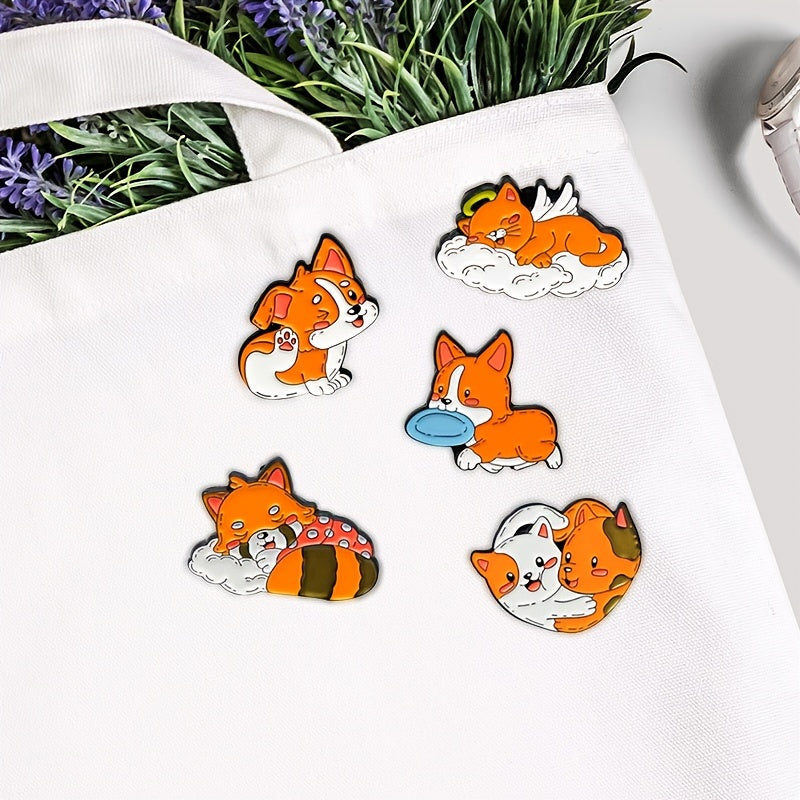 Animal Cat Corgi Raccoon Brooch