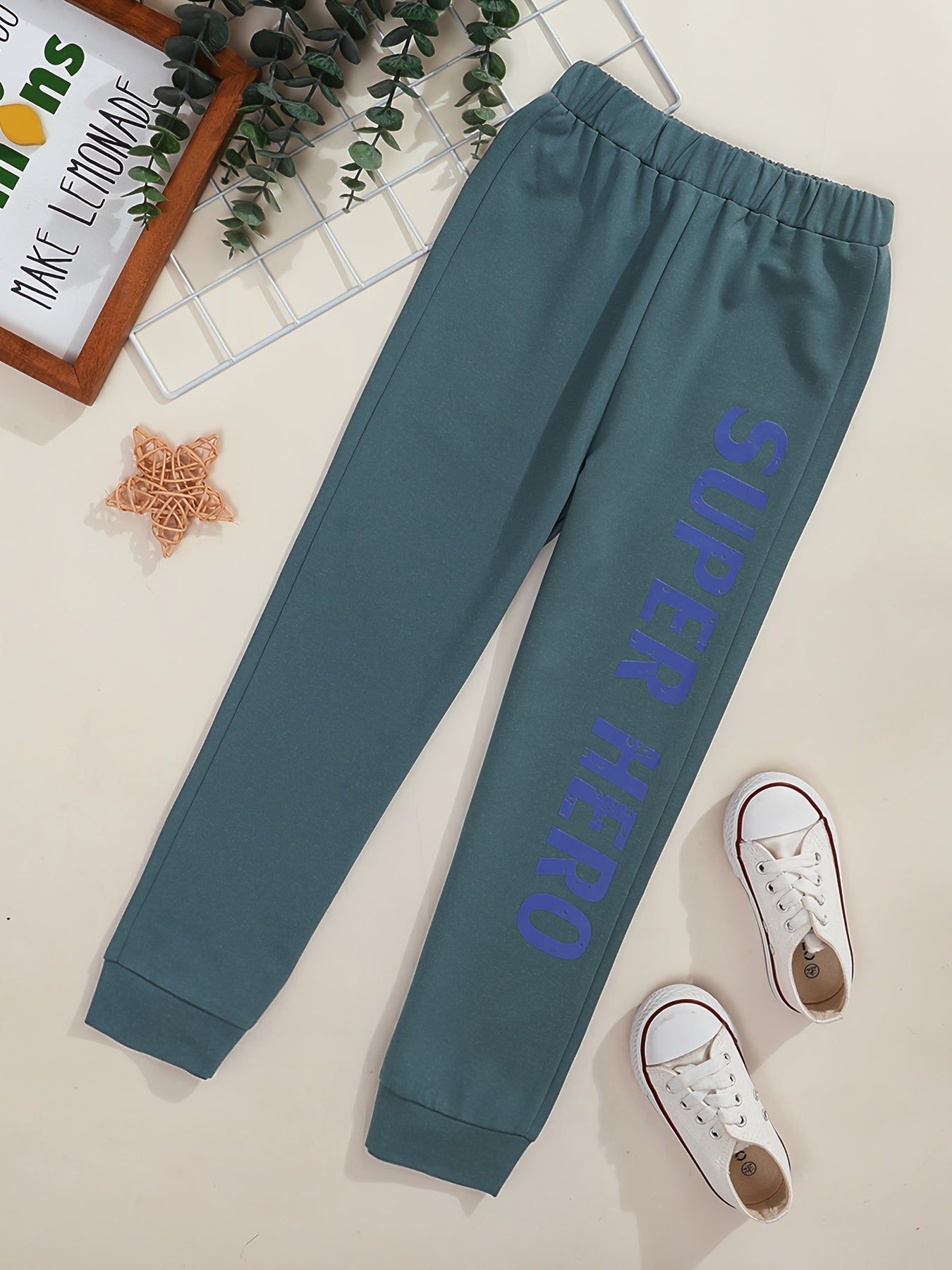 HERO Letter Print Boys Sweatpants Active Jogger Sports Pants