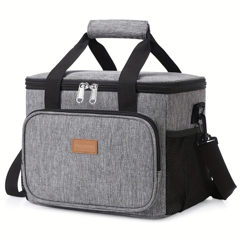 15L Insulated Lunch Bag Soft Cooler Tote Oxford Fabric Manual Functionality