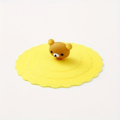 1pc Cartoon Cup Cover Reusable Heat Resistant Leakproof Dustproof Lid Caps