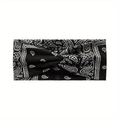 Bohemian Paisley Pattern Headband Knotted Headdress Yoga Sports Headband