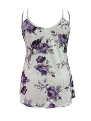  Floral Print Round Neck Tank Top