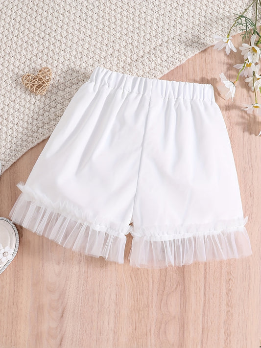 Girls Lace Fringes Elastic Waist Summer Shorts Dance Skirt Undershorts