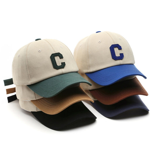 Men's Cotton Baseball Cap with Letter Embroidery