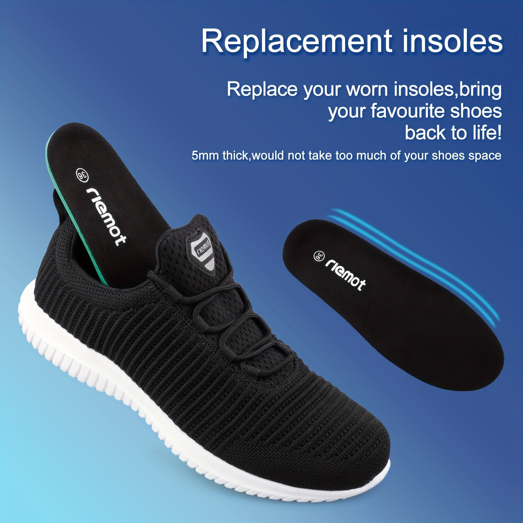 Memory Foam Insoles Men Women Replacement Shoe Inserts Comfort Insoles