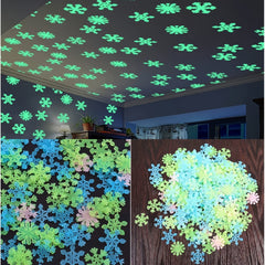 50pcs Glow in the Dark Snowflakes for Home Decor