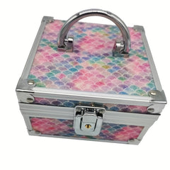 Travel Jewelry Box Aluminum Cosmetic Storage Box Makeup Organizer with Mirror