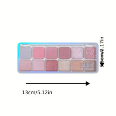 12 Glitter Eyeshadow Palette Pearl Sparkle Brown Pink Purple