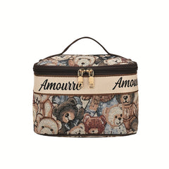 Adorable Bear Zipper Bag Large Capacity Toiletry Wash Travel Makeup Handle