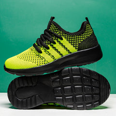 Boy's Knit Running Shoes Lace Up Comfy Sneakers