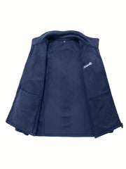 Men's Warm Fleece Solid Jacket for Autumn and Winter