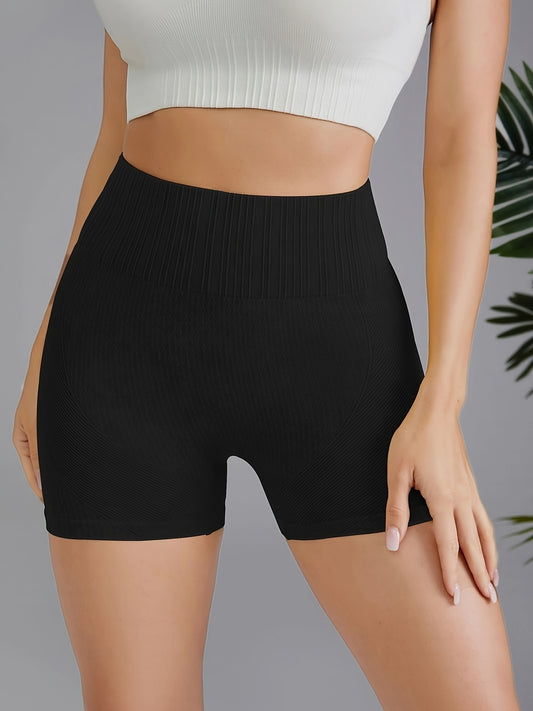 High Stretch Yoga Fitness Shorts Solid Running Workout Sports Shorts