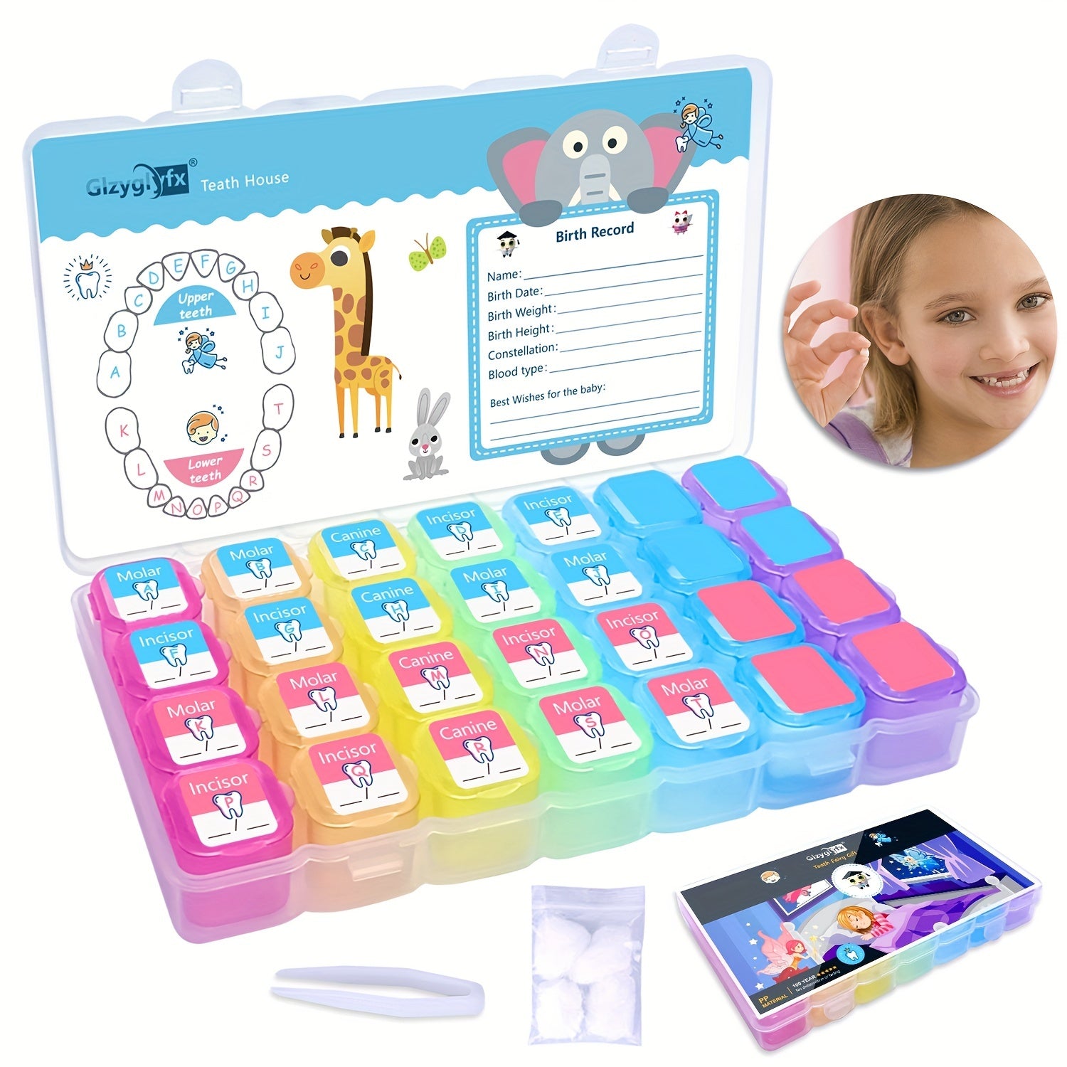 Baby Teeth Keepsake Box Tooth Fairy Lost Deciduous Tooth Collection