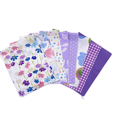 8Pcs Purple Series Floral Cotton Fabric Bundle For DIY Sewing Patchwork