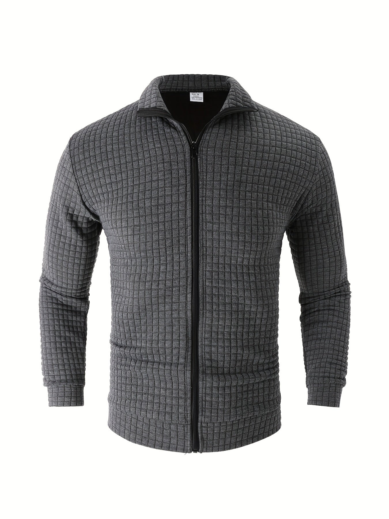 Men's Zipper Stand Collar Cardigan Warm Jacket