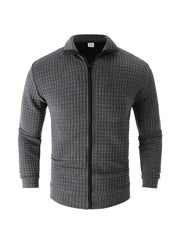 Men's Zipper Stand Collar Cardigan Warm Jacket