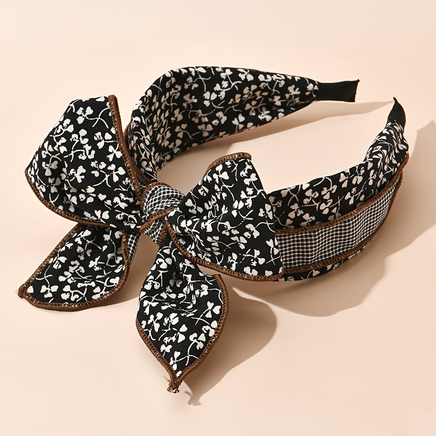 Wide Pu Leather Bow Headband for Women and Girls