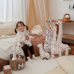 Nordic Style Plush Giraffe Toy Ultra Soft Animal Figure Mixed Colors