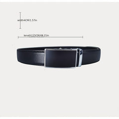 Men's Leather Belt Auto Buckle Business Waist Strap