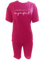 Letter Print 2pc Set Casual T shirt & Biker Shorts Outfits Women's Clothing