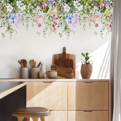 2pcs Pastoral Plant Wall Stickers Self-adhesive