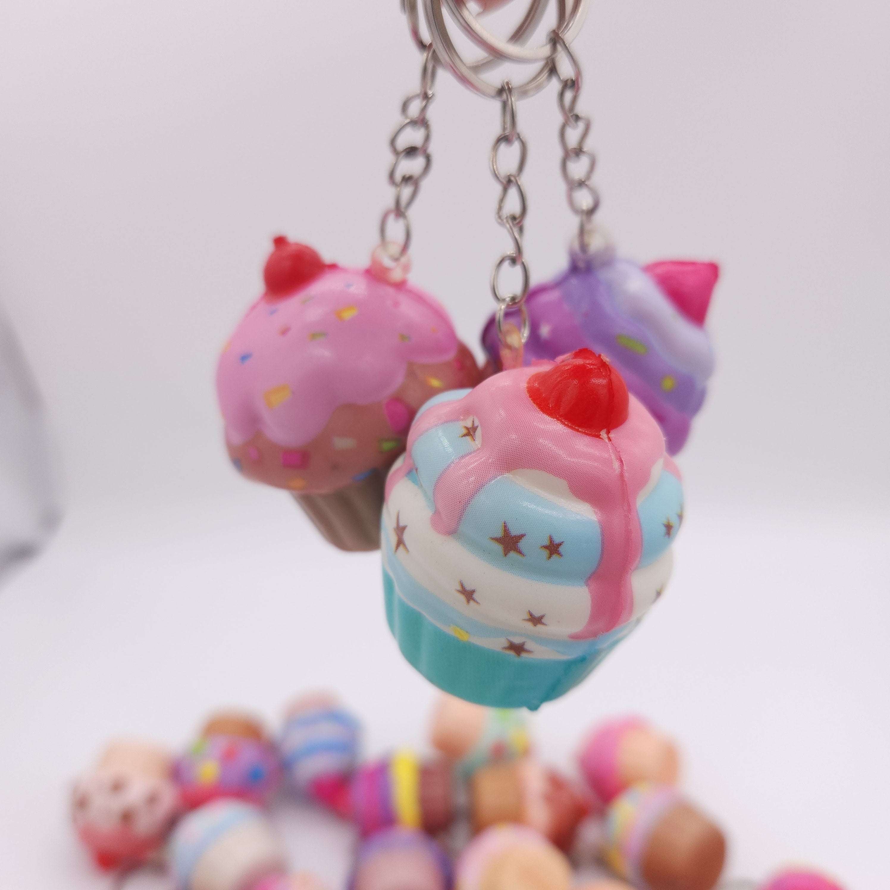 24pcs Donut Decompressing Toy Keychain Holiday Gift