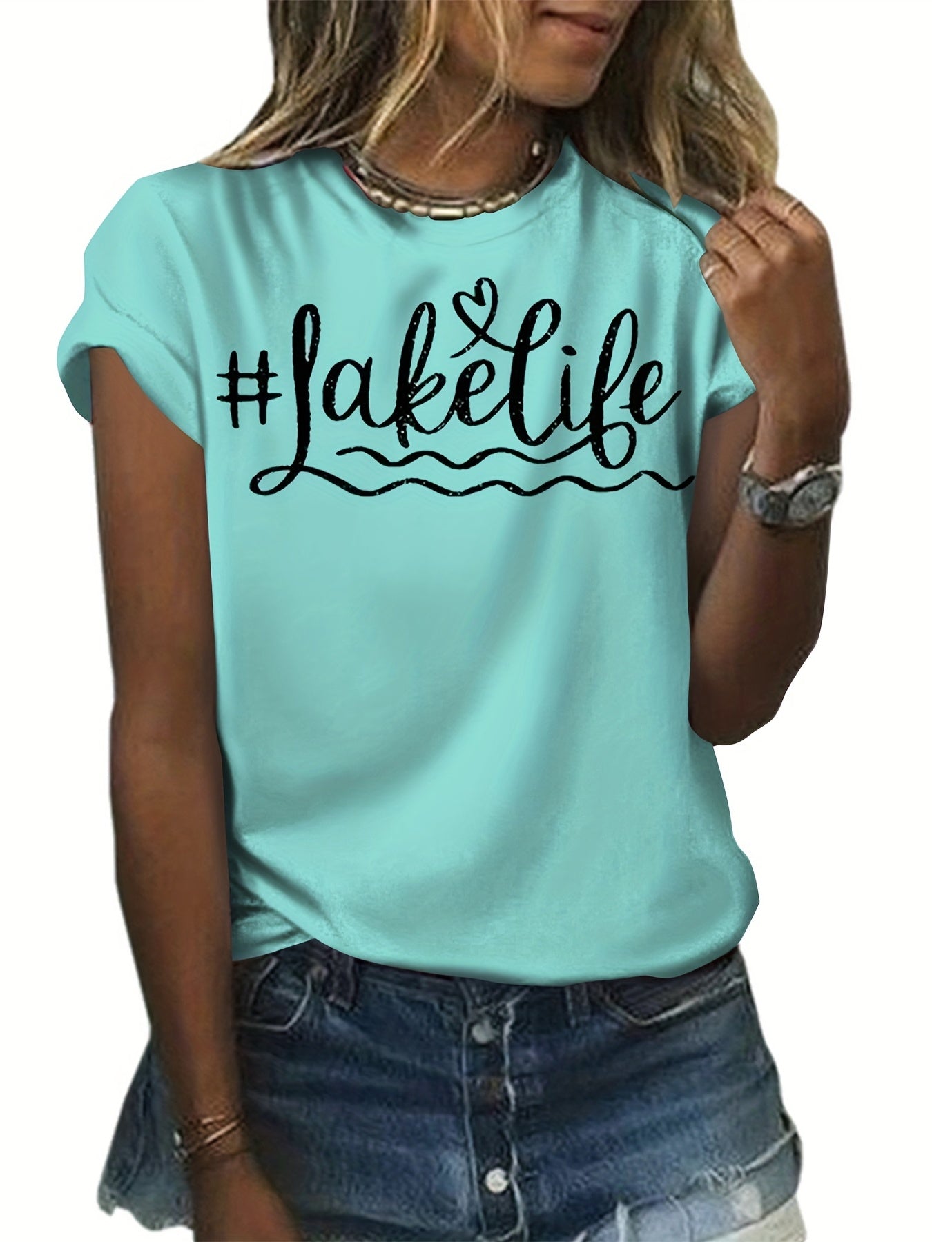Summer Letter Graphic T-shirt Women's Top