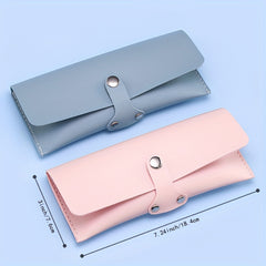 Snap Button Eyeglasses Bag PU Leather Glasses Sunglasses Pouch