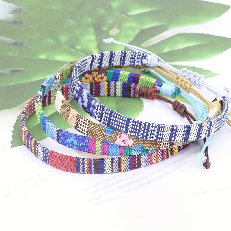 Colorful Wax Thread Braided Anklet Mexican Friendship Rope Bracelet
