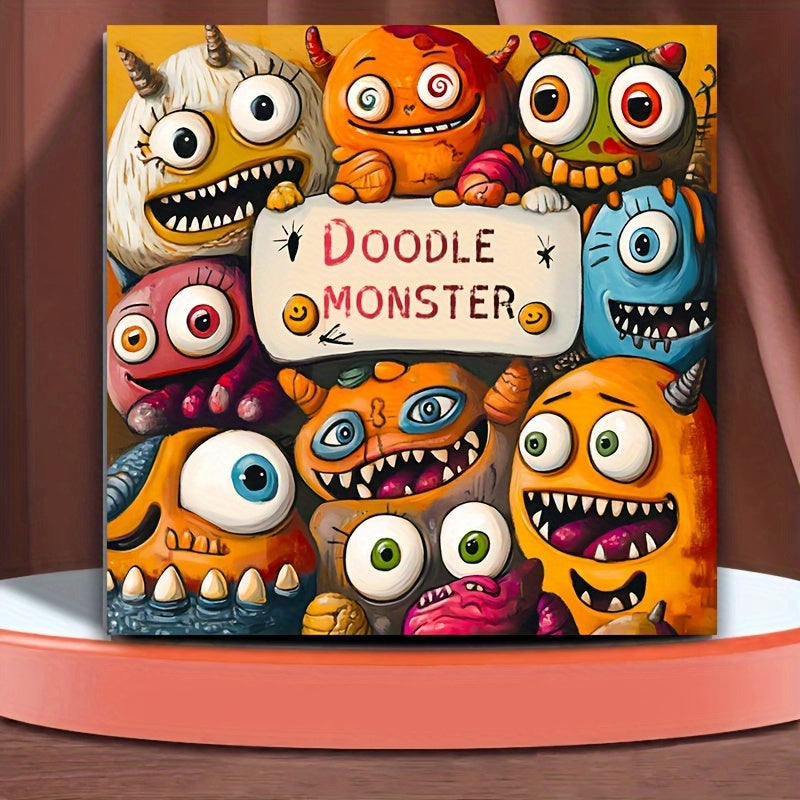 20 Page Doodle Monster Adult Coloring Book for Halloween