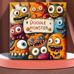 20 Page Doodle Monster Adult Coloring Book for Halloween