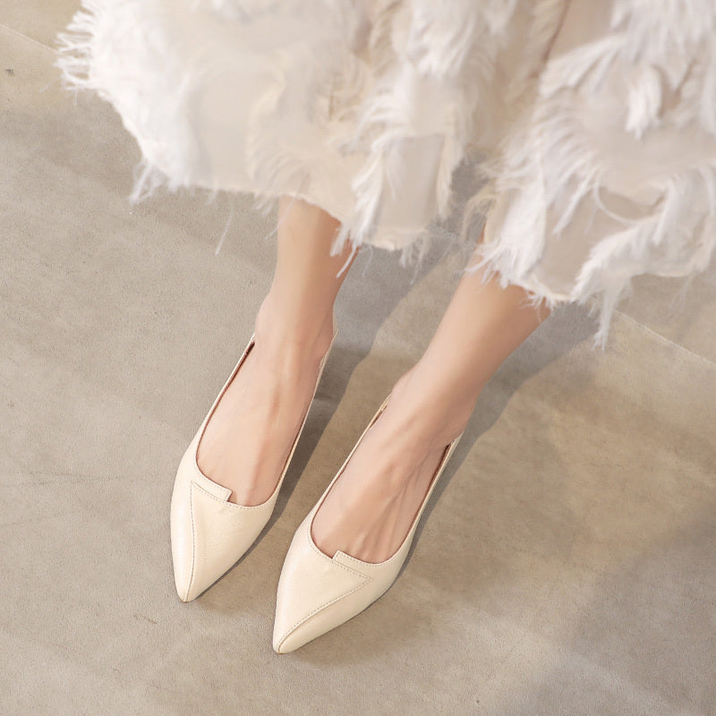 Women's Chunky Heel Court Pumps Slip On Mid Heels Soft & Comfortable