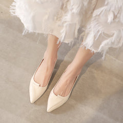 Women's Chunky Heel Court Pumps Slip On Mid Heels Soft & Comfortable