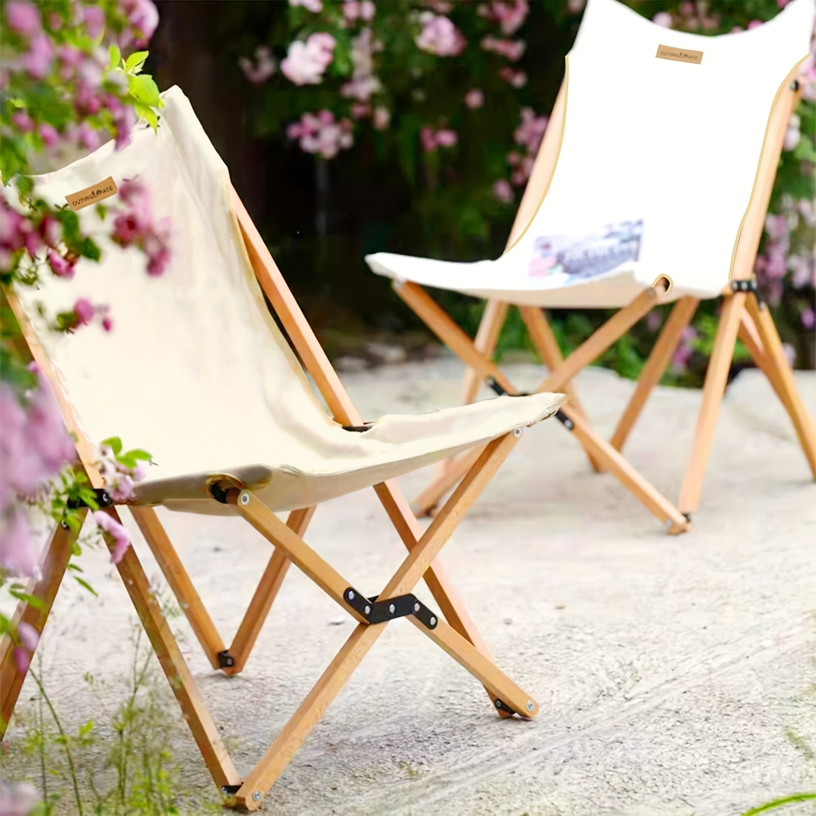 Outdoor Folding Chair Courtyard Picnic Chair Camping Wooden Chair