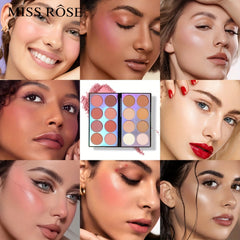 16 Colors Matte Eyeshadow Palette Blush Contouring Face Brightening