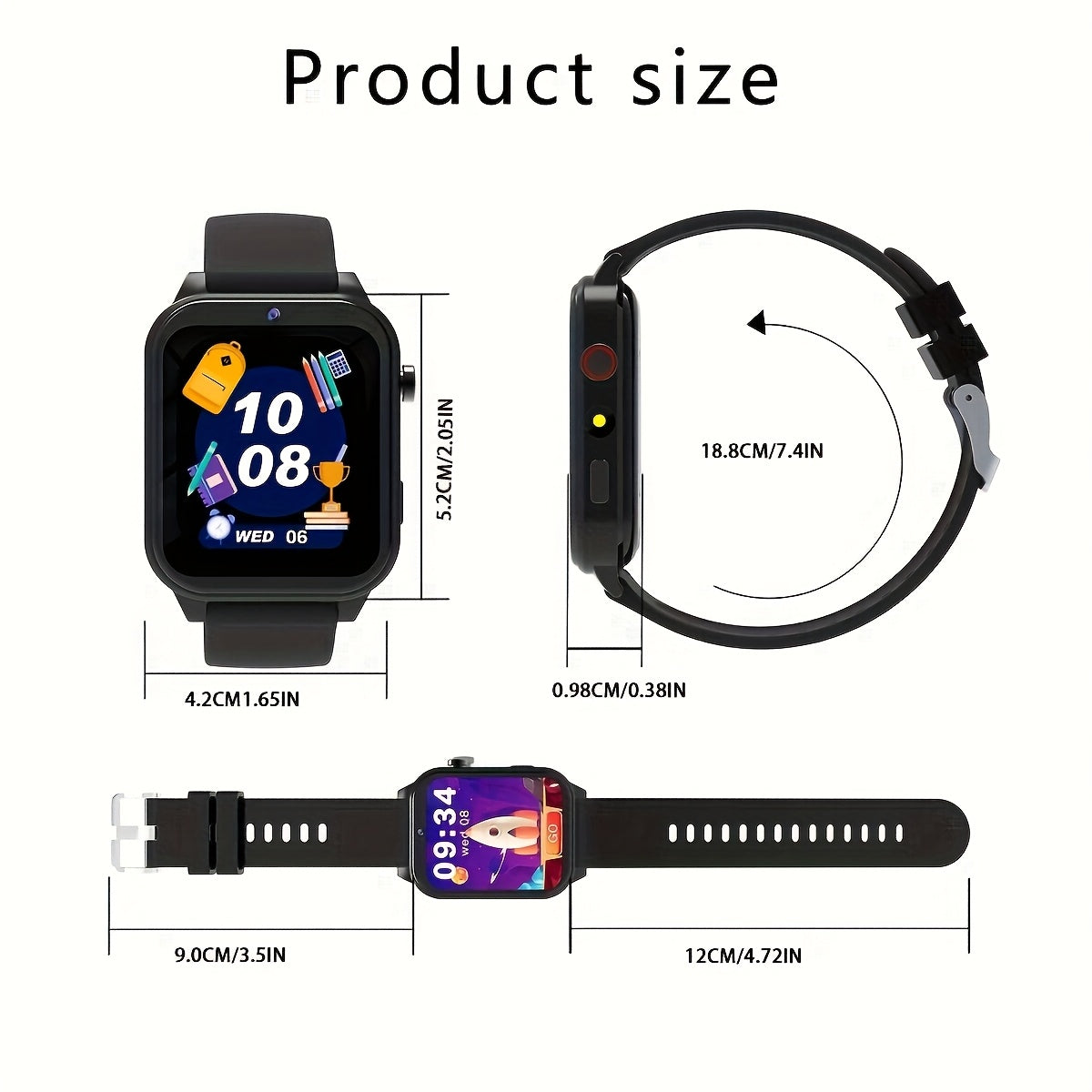 Kids Smartwatch Educational Games Touch Screen Camera Music Player Alarm Clock