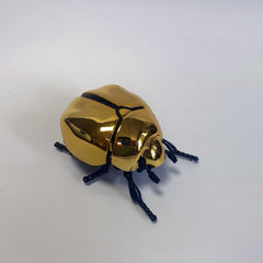Spring Driven Beetle Toy with Articulated Wings for Home Garden Car