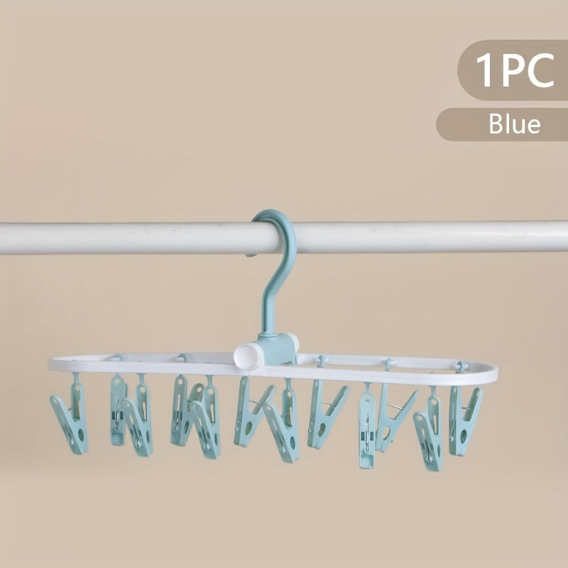 12 in 1 Folding Sunshade Clips Travel Drying Rack Windproof Hanger