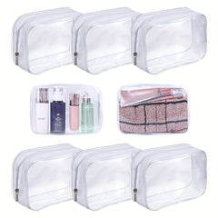 6 Pack Clear Toiletry Carry Pouch Portable Waterproof Cosmetic Bag