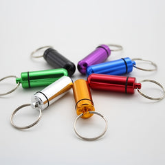Portable Waterproof Pill Box Keychain for Emergency Medicine and Travel