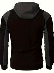 Men's Casual Block Zip Up Jacket With Hood