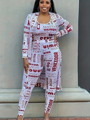  Sexy Outfits Set Women's Plus Letter Print 3 Piece Set