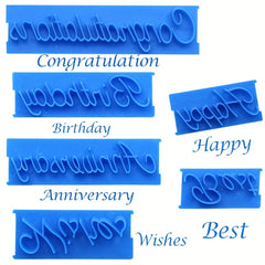 6pcs Cake Baking Molds Alphabet Letter Words Cookie Press Stamp