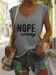 Sleeveless V Neck Print Tank Top for Women