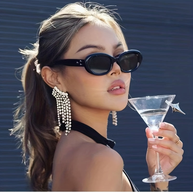 Y2K Oval Sunglasses For Women Men UV400 Sun Shades