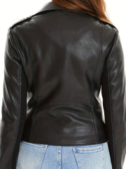 Faux Leather Street Wear Zip-Up Jacket