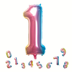 81 28cm Rainbow Number Balloon Party Supplies