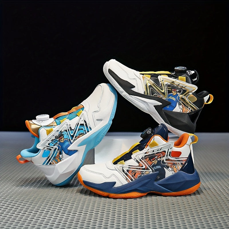Kid's Street Basketball Shoes With Rotating Buckle