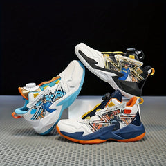 Kid's Street Basketball Shoes With Rotating Buckle